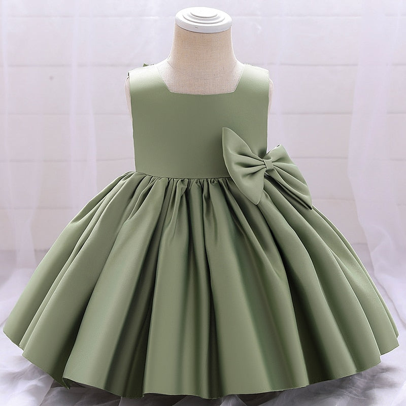 Gabrielle's Side bow Occasion Green Dress 0-3 Y - Gabriellesboutique