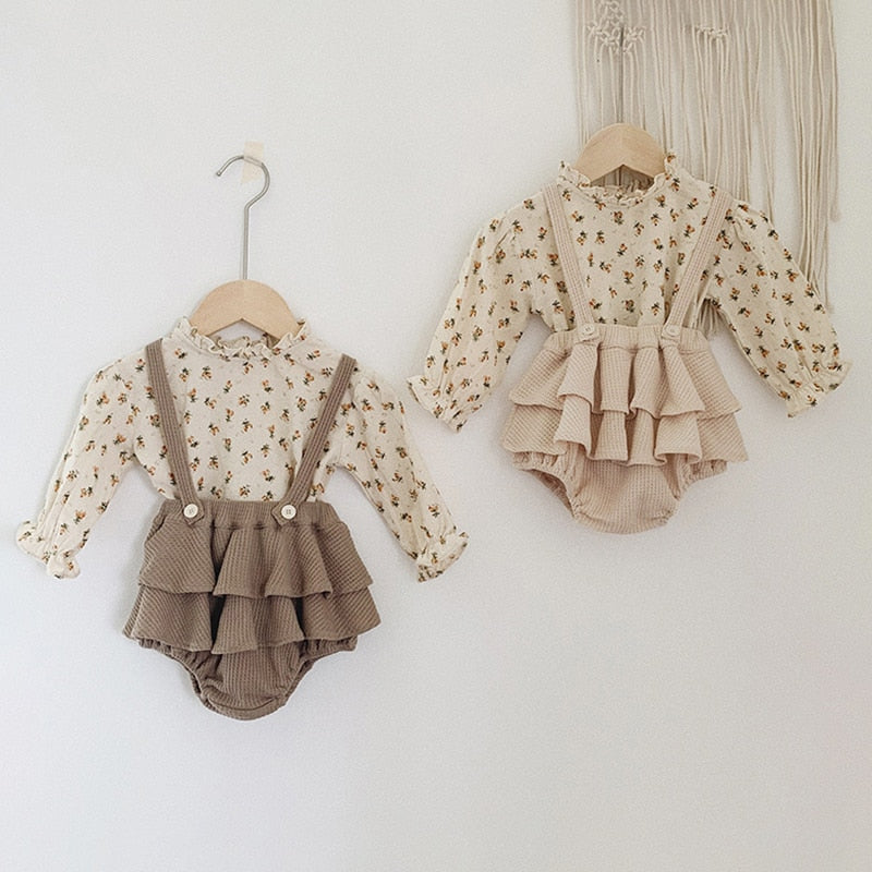 Gaby 2Pcs Vintage Baby Girl Clothes Set - Gabriellesboutique