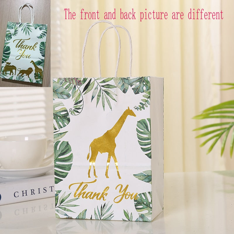 6pcs/Set Jungle Safari Animal Zoo Gift Paper Bags