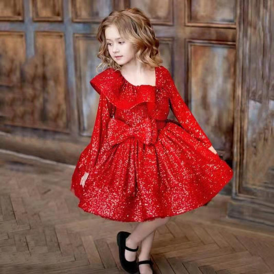 Gabrielle's First Elegant Party red Dress 0-12Y - Gabriellesboutique