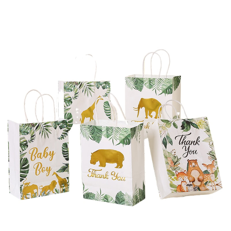 6pcs/Set Jungle Safari Animal Zoo Gift Paper Bags - Gabriellesboutique