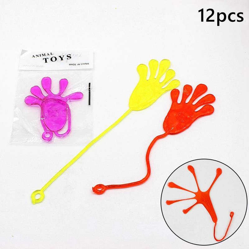 12 Mini Sticky Stretchy Hands - Gaby Party Bag Filler - Gabriellesboutique