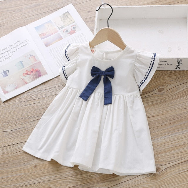 Gabrielles White and Navy Sailor Dress 1-4Y