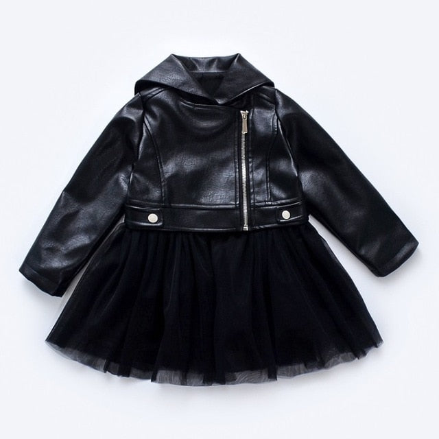 Gabrielle Collection: Gaby Black Biker Dress 0-2Y