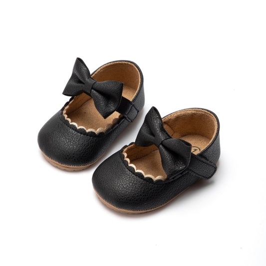 Gabrielle's First pair of Classic Black Bowknot shoes - Gabriellesboutique