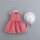 Gabrielle's Red Gingham Bow Dress with Hat 0-2Y - Gabriellesboutique