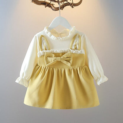 Gabrielle Collection: Yellow Pinafore Bow Dress 0-2Y