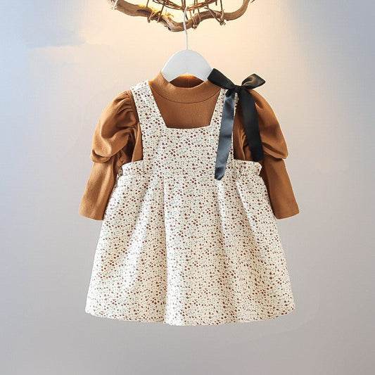 Gabrielle Collection: Brown Spotty Dress 0-2Y - Gabriellesboutique