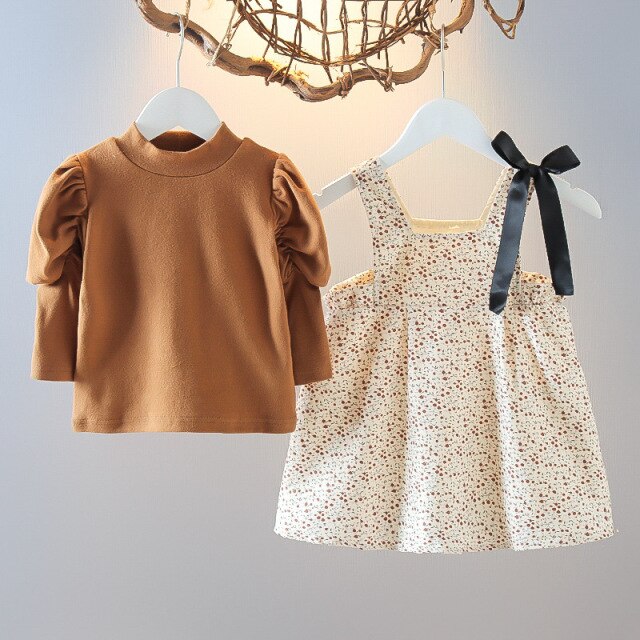Gabrielle Collection: Brown Spotty Dress 0-2Y