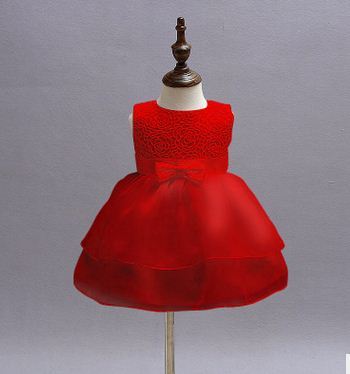 Gaby's Red Occasion Ribbon Dress - Gabriellesboutique